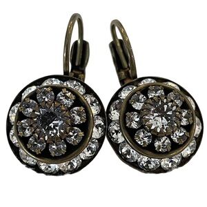 Palacios Antiqued Brass Rondelle Blossom Swarovski Crystal Colorado Moonlight